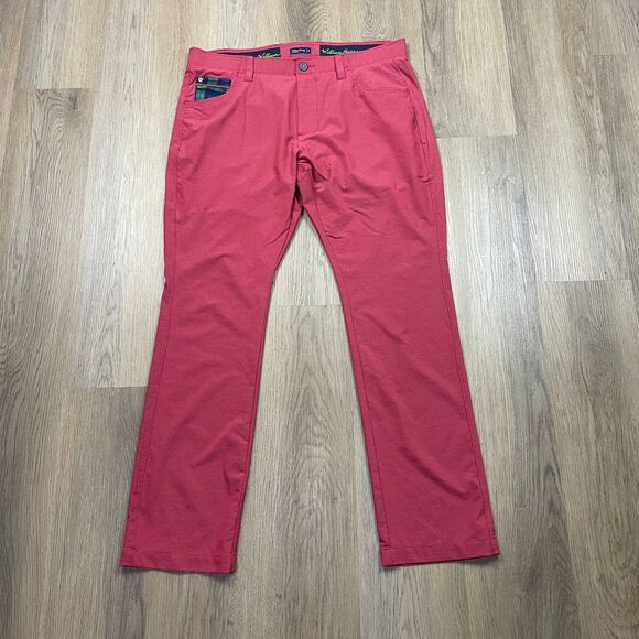 William Murray Pants Mens 36 Red Golf Stretch Chino Golfer Straight